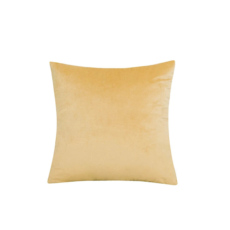 16" Solid Velvet Cushion Cover Candy Color Pillow Case For Sofa Car Home Decor