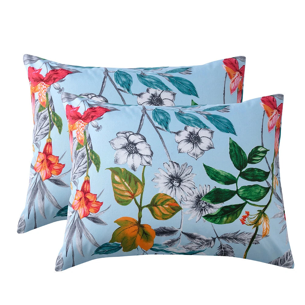 Boho Floral Theme Pillowcase Cover Home Sofa Cushion Cover Set of 2 Pillow Cases