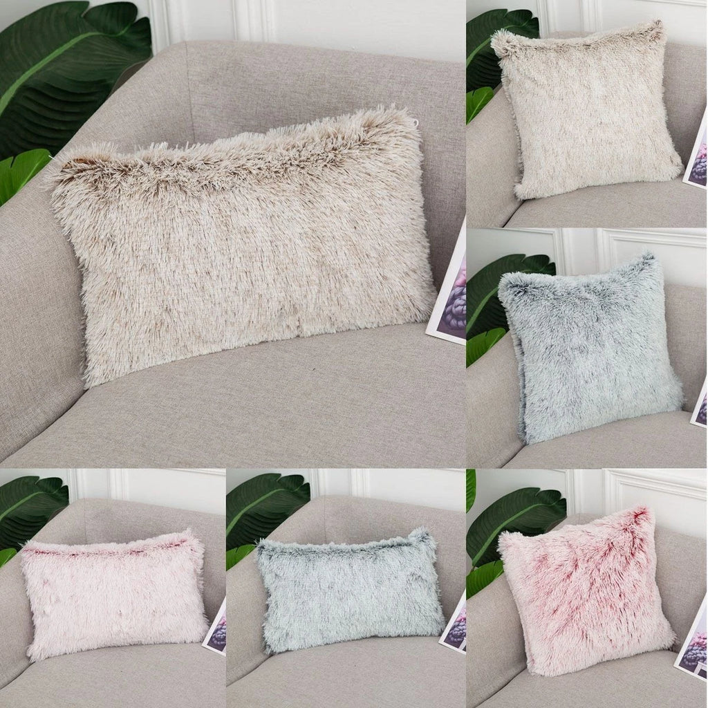 Velvet Plush Fur Faux Pillow Case Bed Sofa Waist Throw Cushion Cover Home Decor