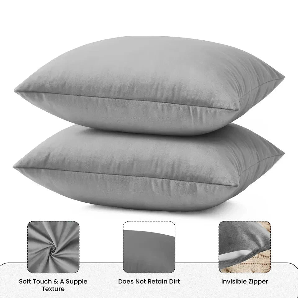 Velvet Cushion Covers Square Sofa Pillow Cases Pack of 4, 3, 2  Bed Sofa Decor