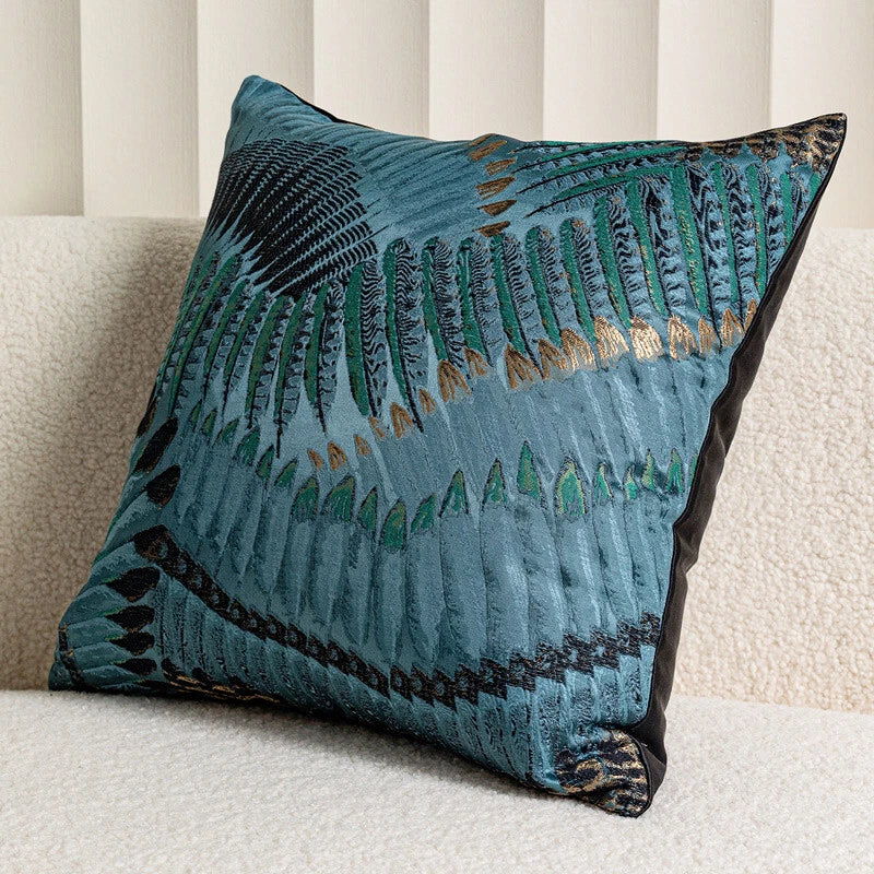 Luxury Vintage Jacquard Fabric Throw Pillow Covers Sofa Bed Cushion Covers Case