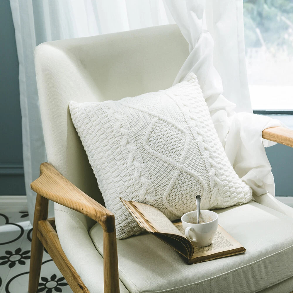 1pc Fashion Throw Pillow Case Sofa Waist Cushion Covers Knitted Home Bed Decor