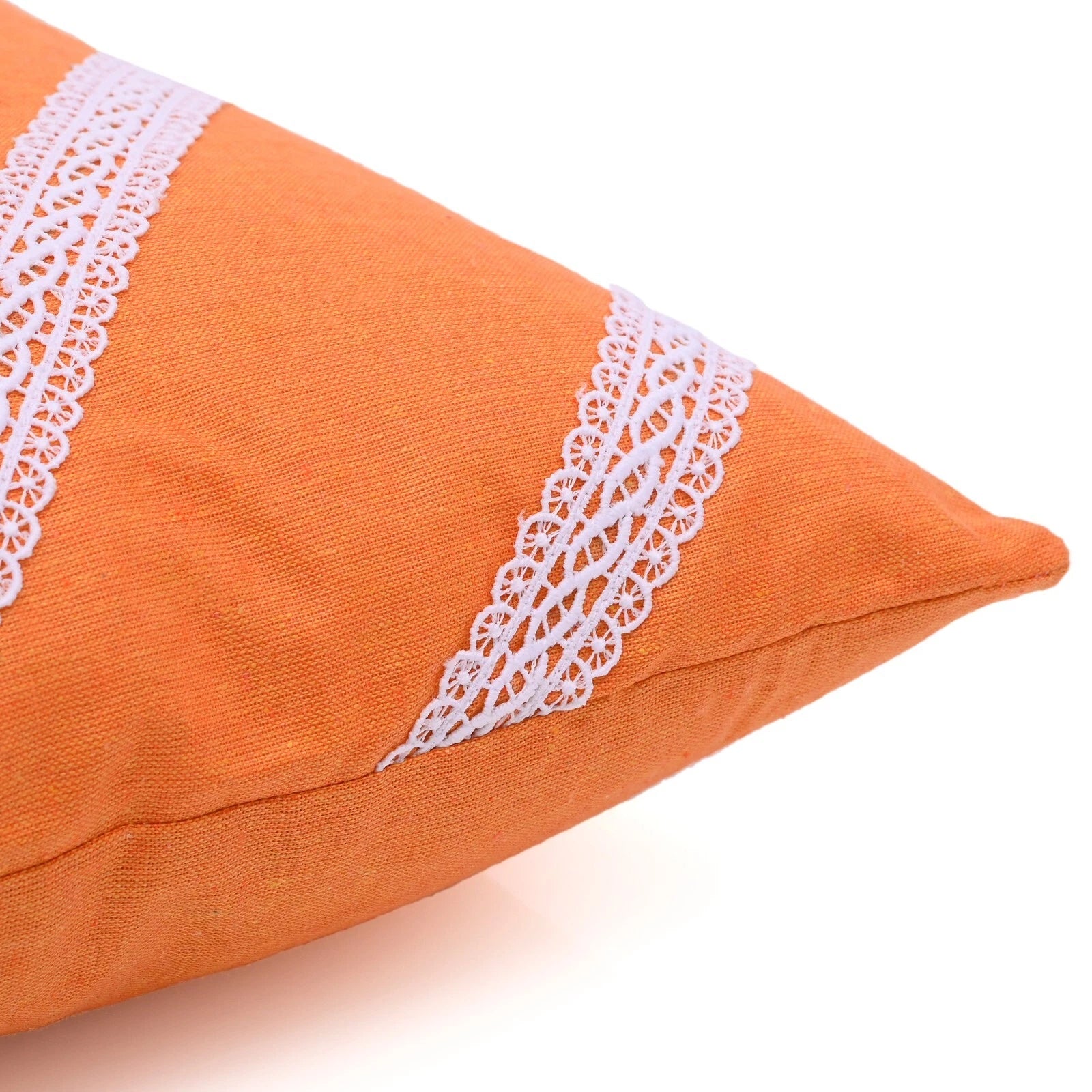 Decorative Cushion Cover Cotton Throw Pillow Case Home Sofa Decor Diagonal Lace