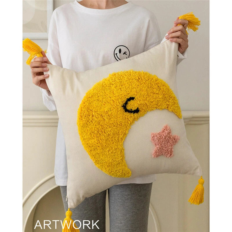 18"x 18" Cotton Canvas Throw Pillow Covers Sofa Cushion Cover Decorative For Kid