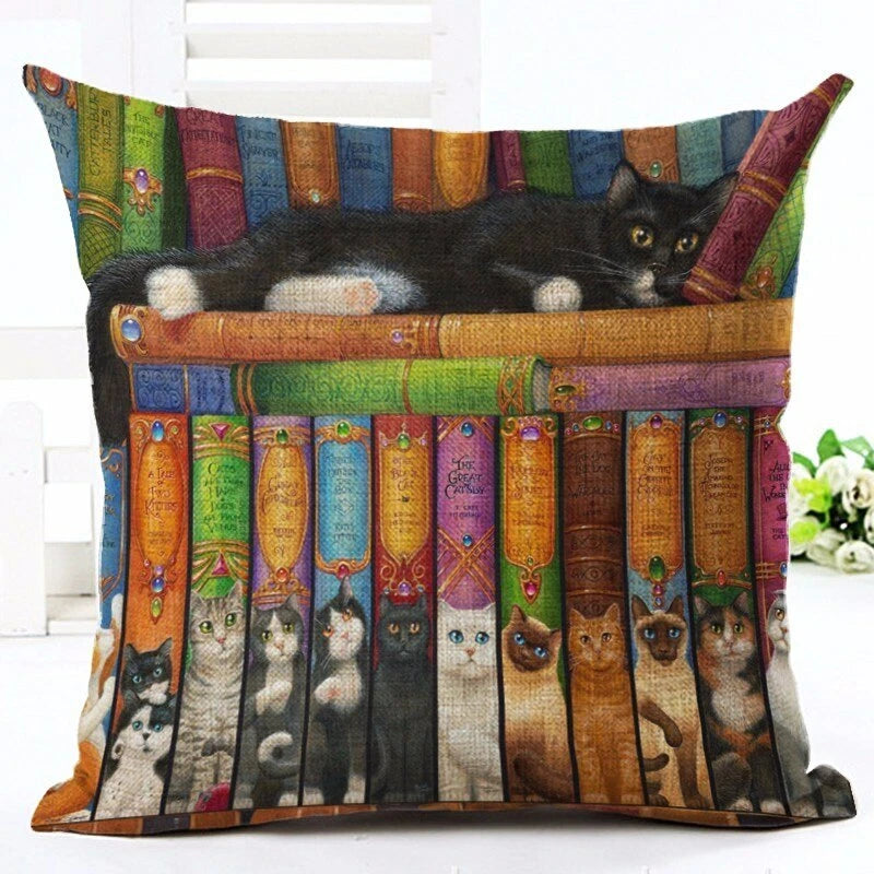 New Cute Cat Party Printed Pillow case Bed Sofa Cushion Cover Home Decorative