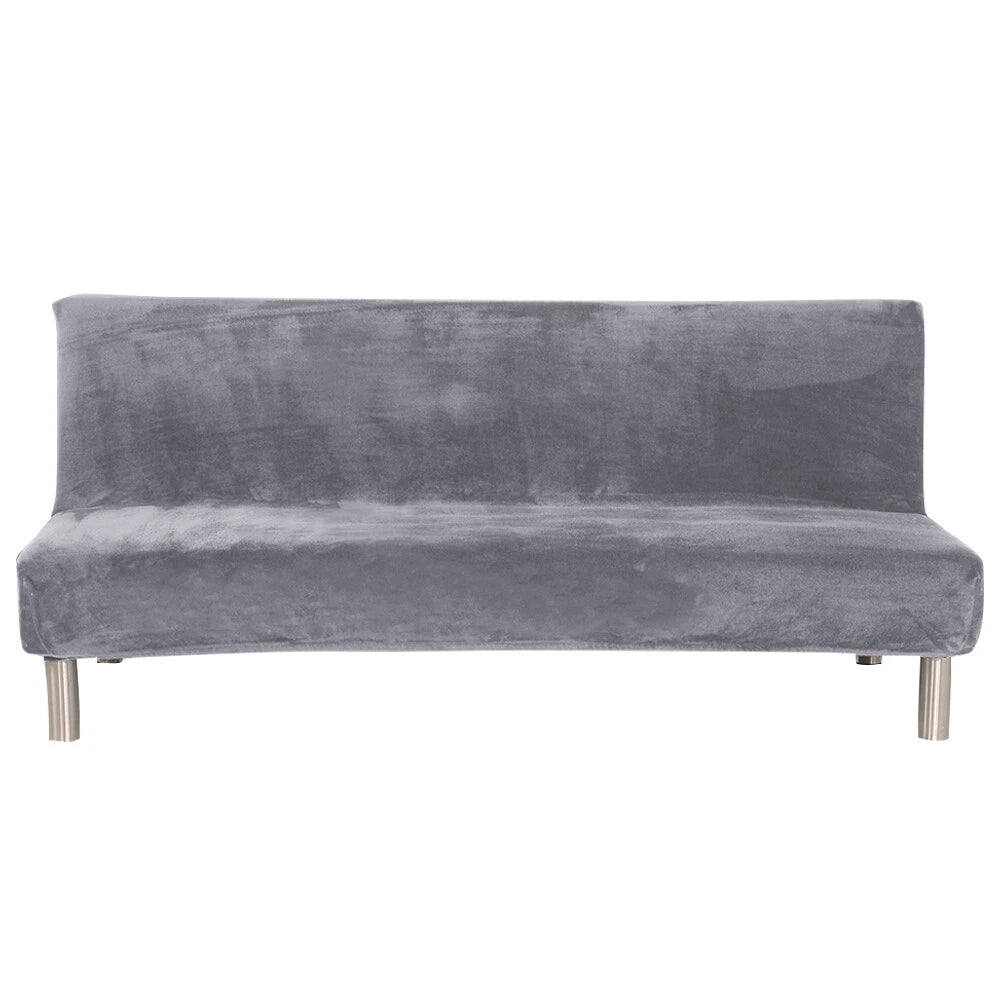 Velvet Armless Sofa Bed Cover Folding Futon Cover Sofa Slipcover 180-210cm