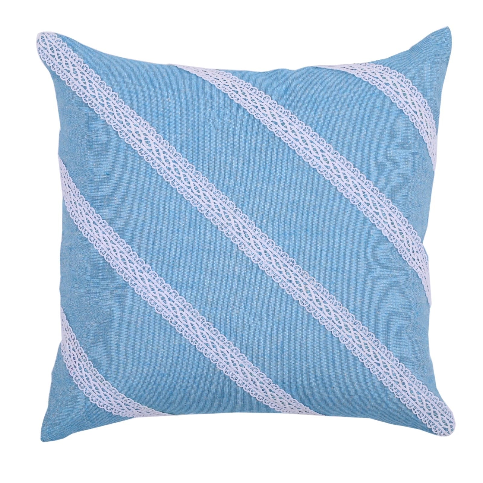 Decorative Cushion Cover Cotton Throw Pillow Case Home Sofa Decor Diagonal Lace