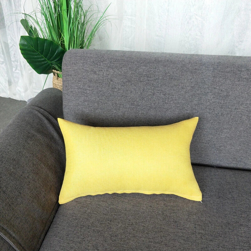 1pc Solid Color Sofa Bed Waist Throw Cushion Covers Pillowcase Christmas Decor