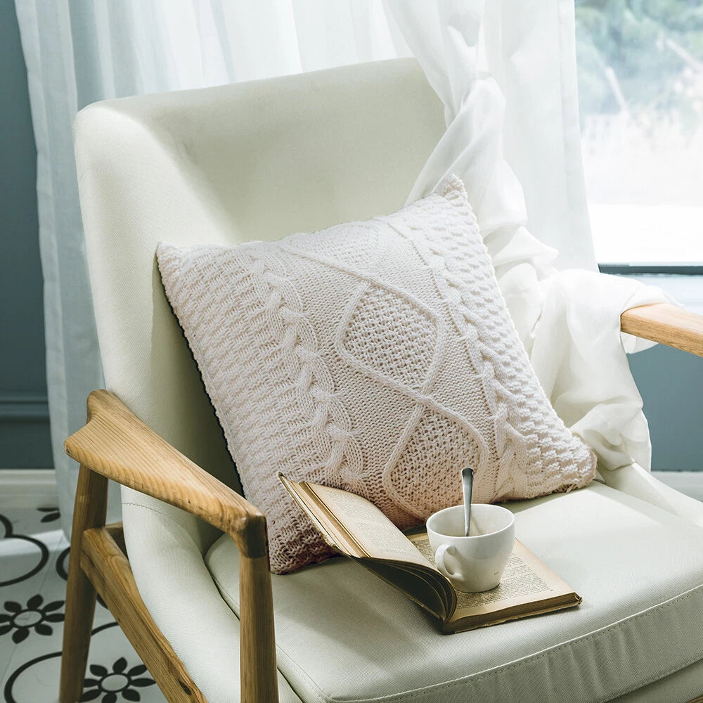 1pc Fashion Throw Pillow Case Sofa Waist Cushion Covers Knitted Home Bed Decor