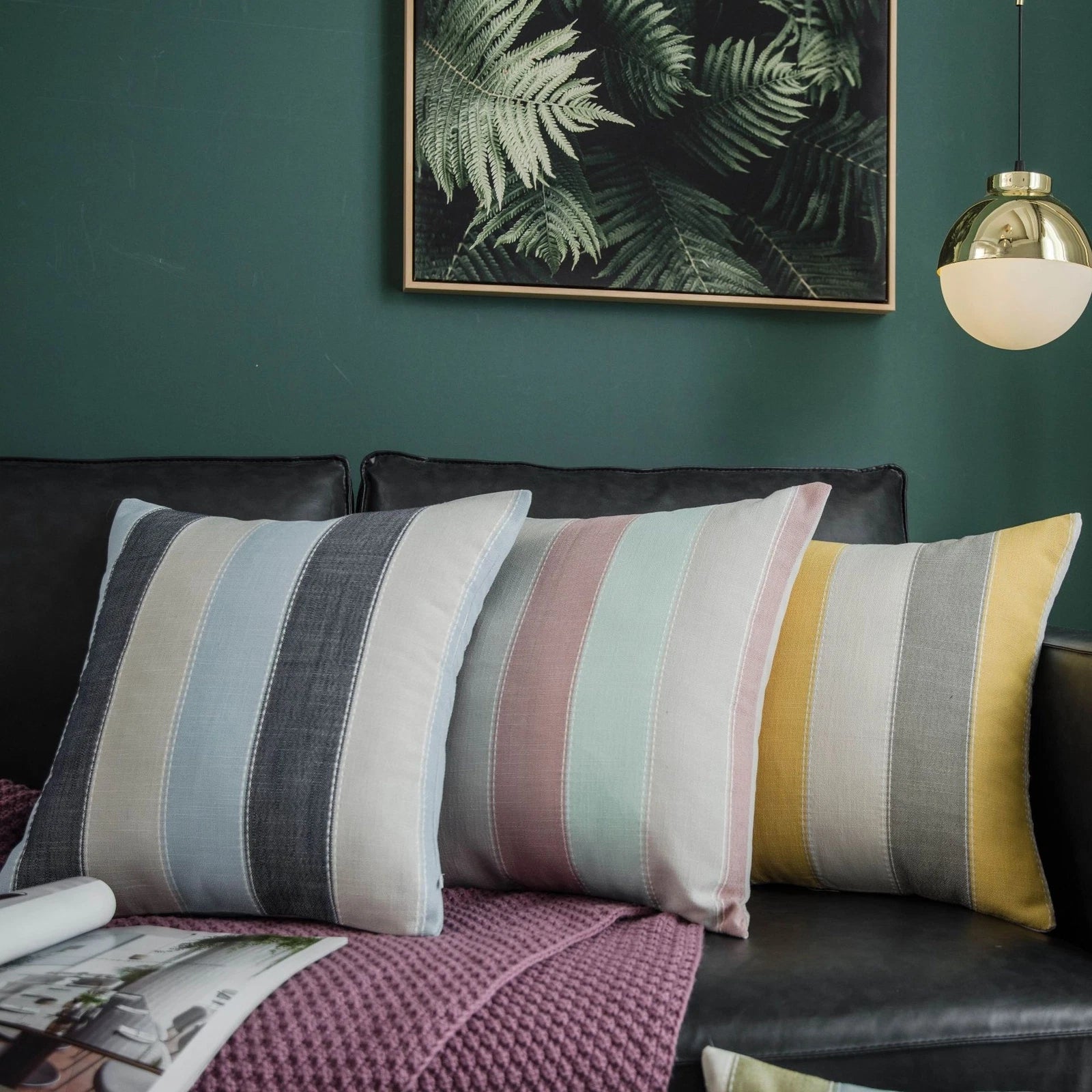 1pc Striped Square Pillowcase Sofa Throw Cushion Cover Bed Pillow Case 45cm 60cm