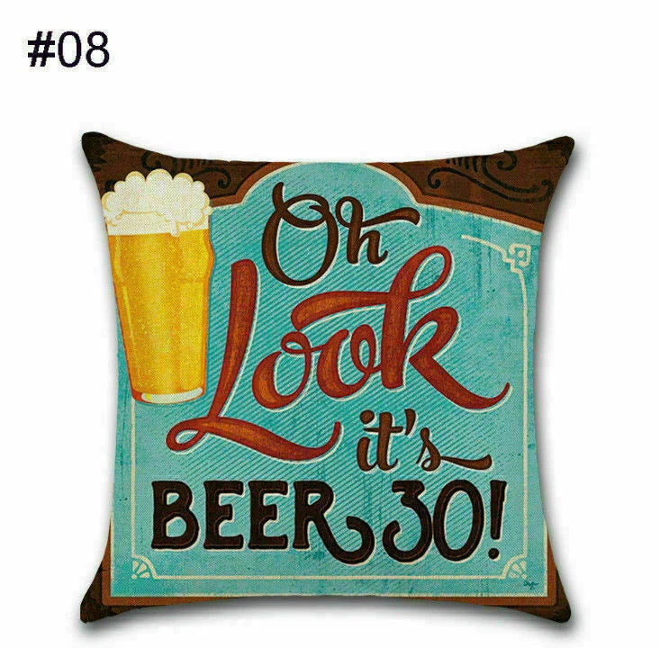 Cover Cushion Pillow Throw Case Vintage Bottle Beer Sofa Wine