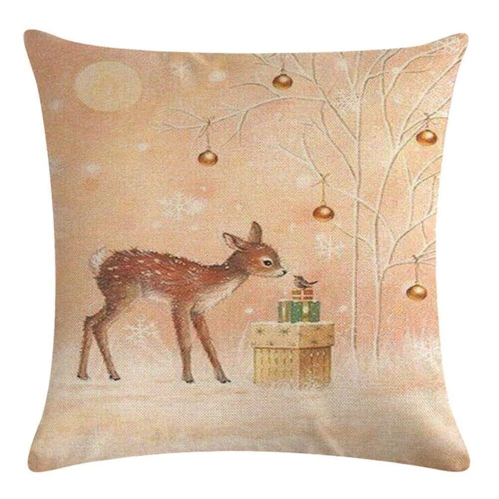 Christmas Dog Pillow Sofa Cases Bed Rabbit Home Deer Decor Cushion Gifts Cover