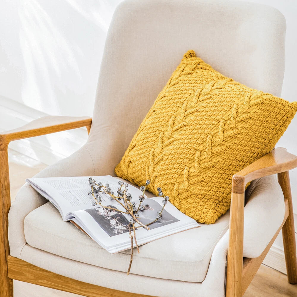 18'' Knitted Pillowcase Buttons Sofa Bed Throw Waist Cushion Covers Home Decor