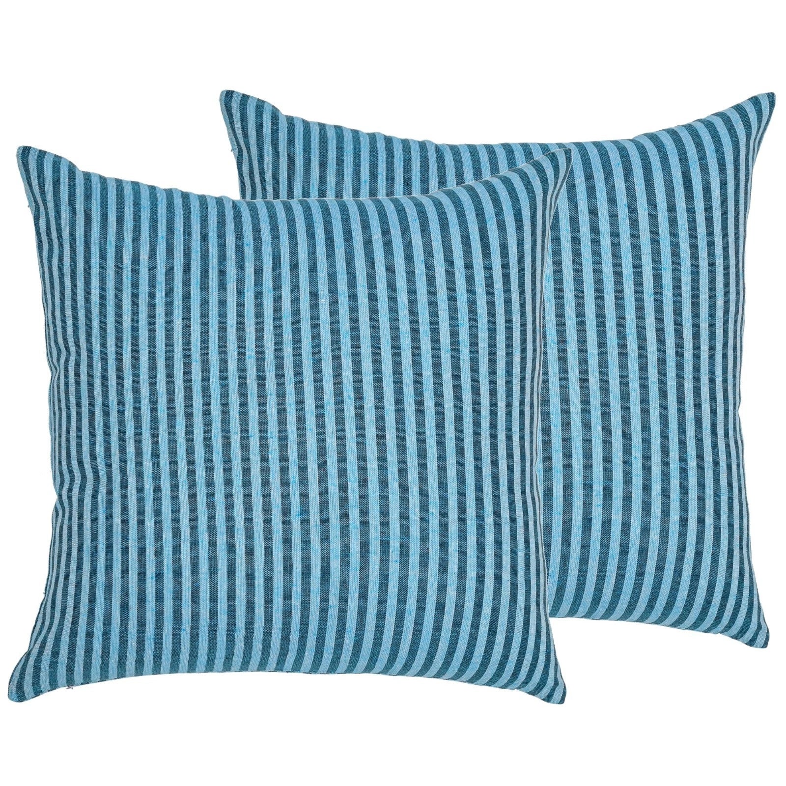 Cotton Cushion Covers Throw Pillow Cover Case Striped Home Sofa Decor-Set of 2