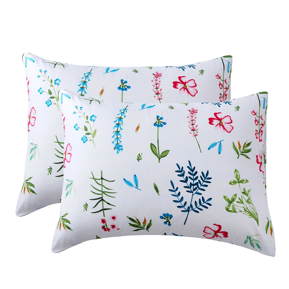 Boho Floral Theme Pillowcase Cover Home Sofa Cushion Cover Set of 2 Pillow Cases