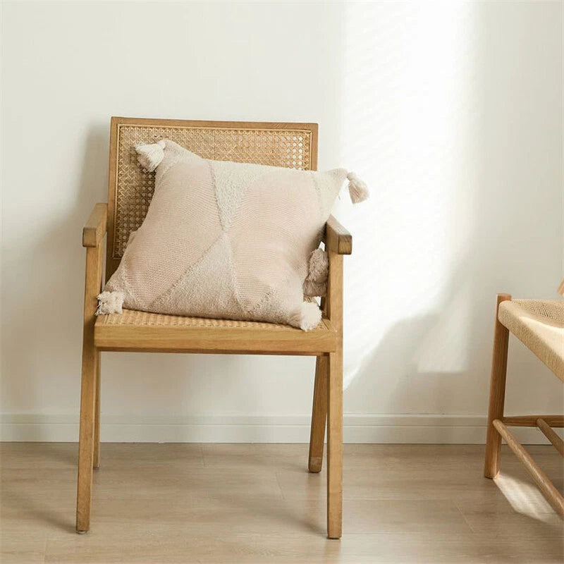Knitted Cushion Cover Pom Pom Tassel Pillowcase Fringe Sofa Bed Throw Home Decor