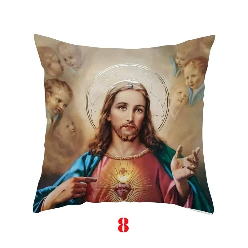 Virgin Mary Printed Pillow Case Car Bed Sofa Bedroom Decoration Cushion Cover