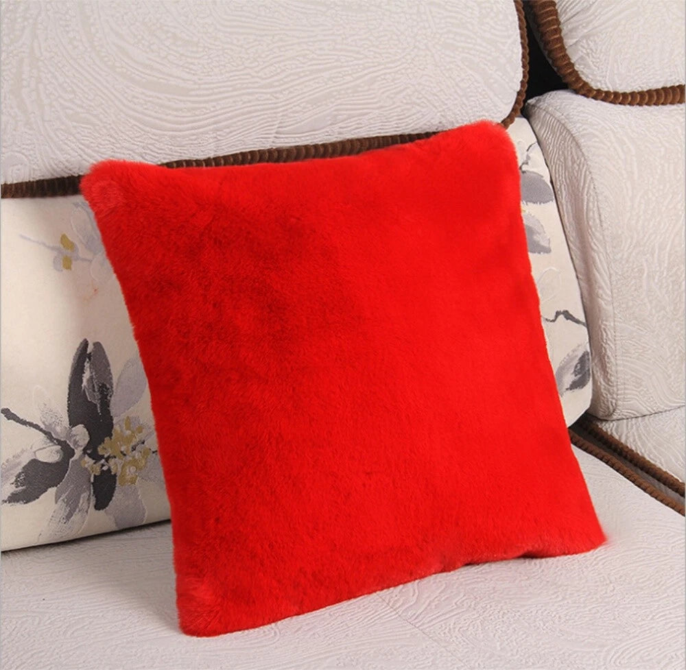 Fluffy Faux Fur Shaggy Soft Sofa Bed Home Car Decor Pillow Case Cushion Cover