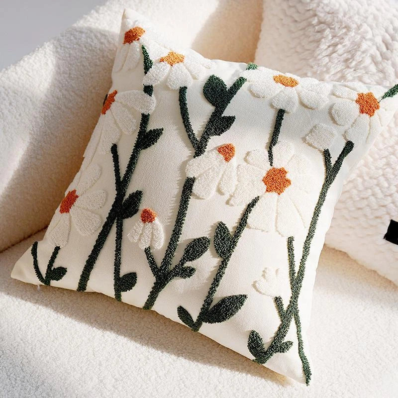 45x45cm Brown Vintage Nordic Throw Pillow Cover Cream Light Luxury Sofa Cushion