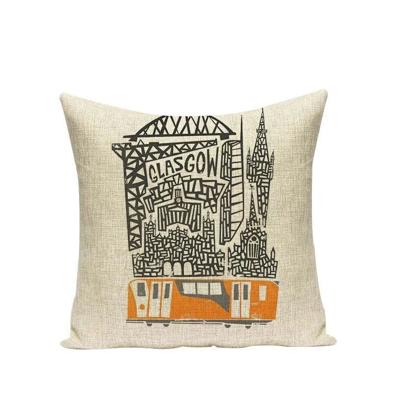 High Quality Cushion Cover Creative Building Car Printed Sofa Bed Chair Home