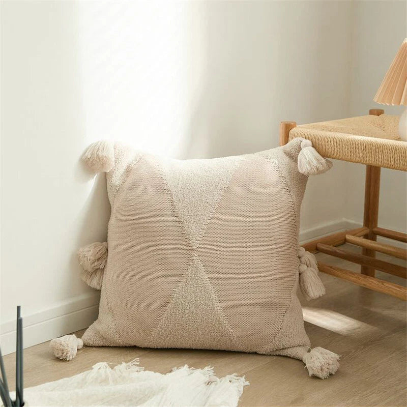 Knitted Cushion Cover Pillowcase Sofa Bed Throw Waist Pillows Case Home Decor