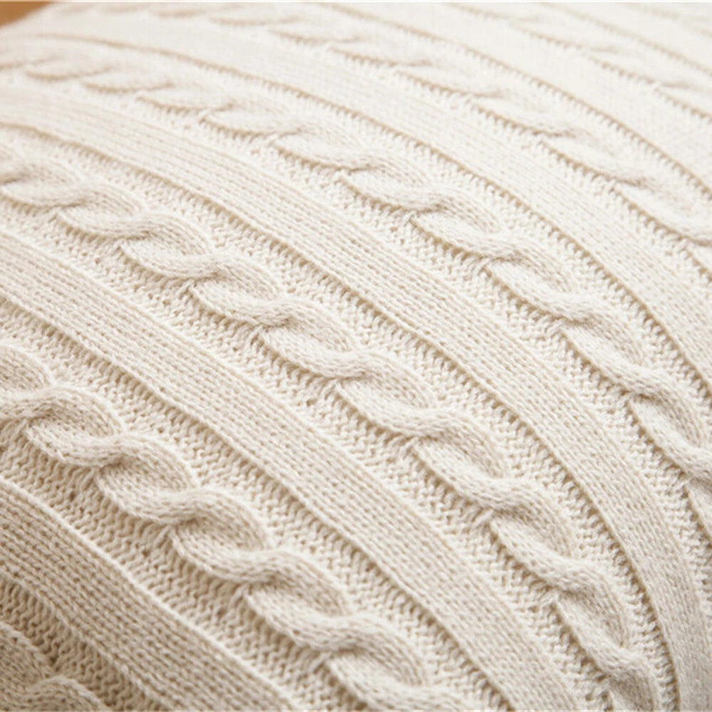 18'' Knitted Pillowcase Buttons Sofa Bed Throw Waist Cushion Covers Home Decor