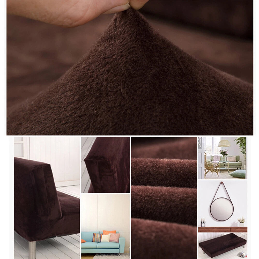 Armless Futon Sofa Bed Cover Full Size Thicker Plush Sofa Slipcover orPillowcase