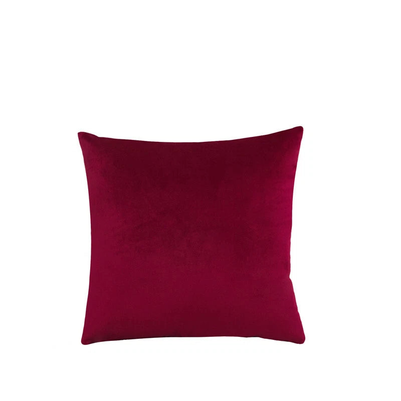16" Solid Velvet Cushion Cover Candy Color Pillow Case For Sofa Car Home Decor
