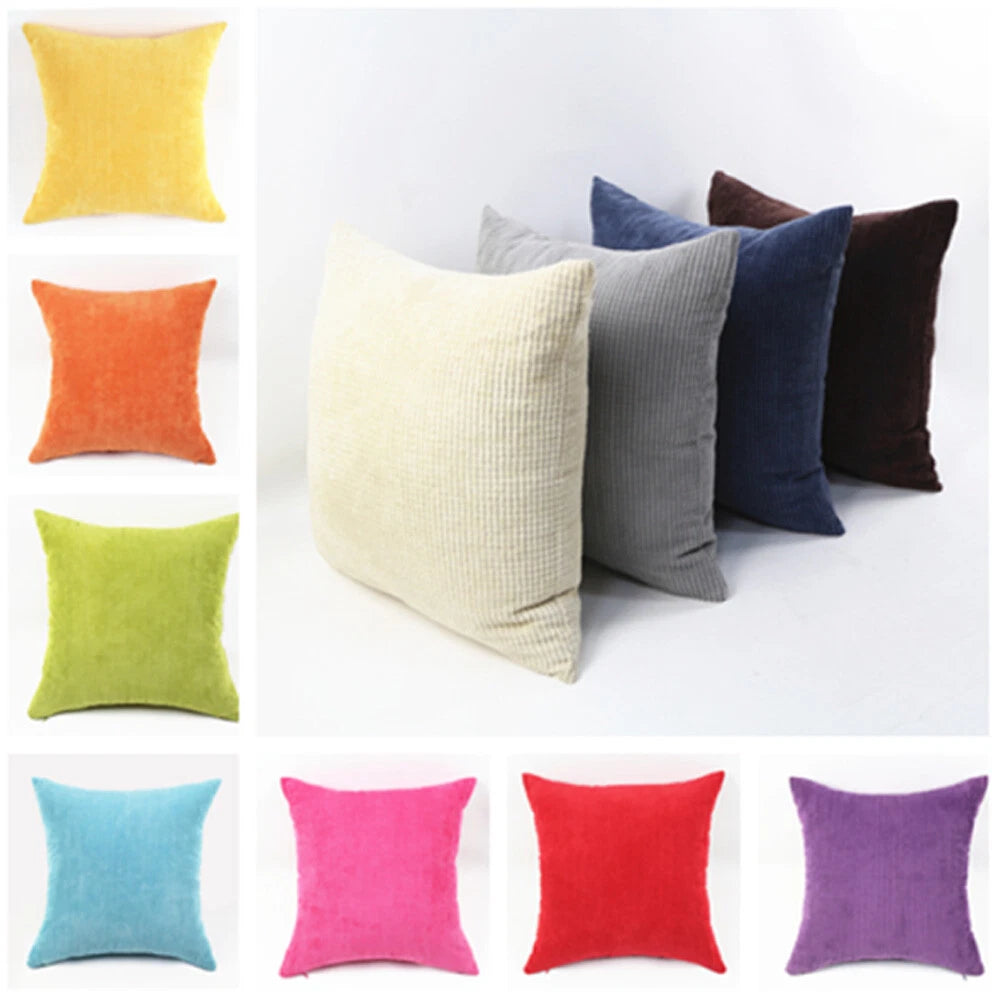 Corduroy Throw Pillow Case Large Cushion Cover Bed Home Sofa Decor Pillowcase