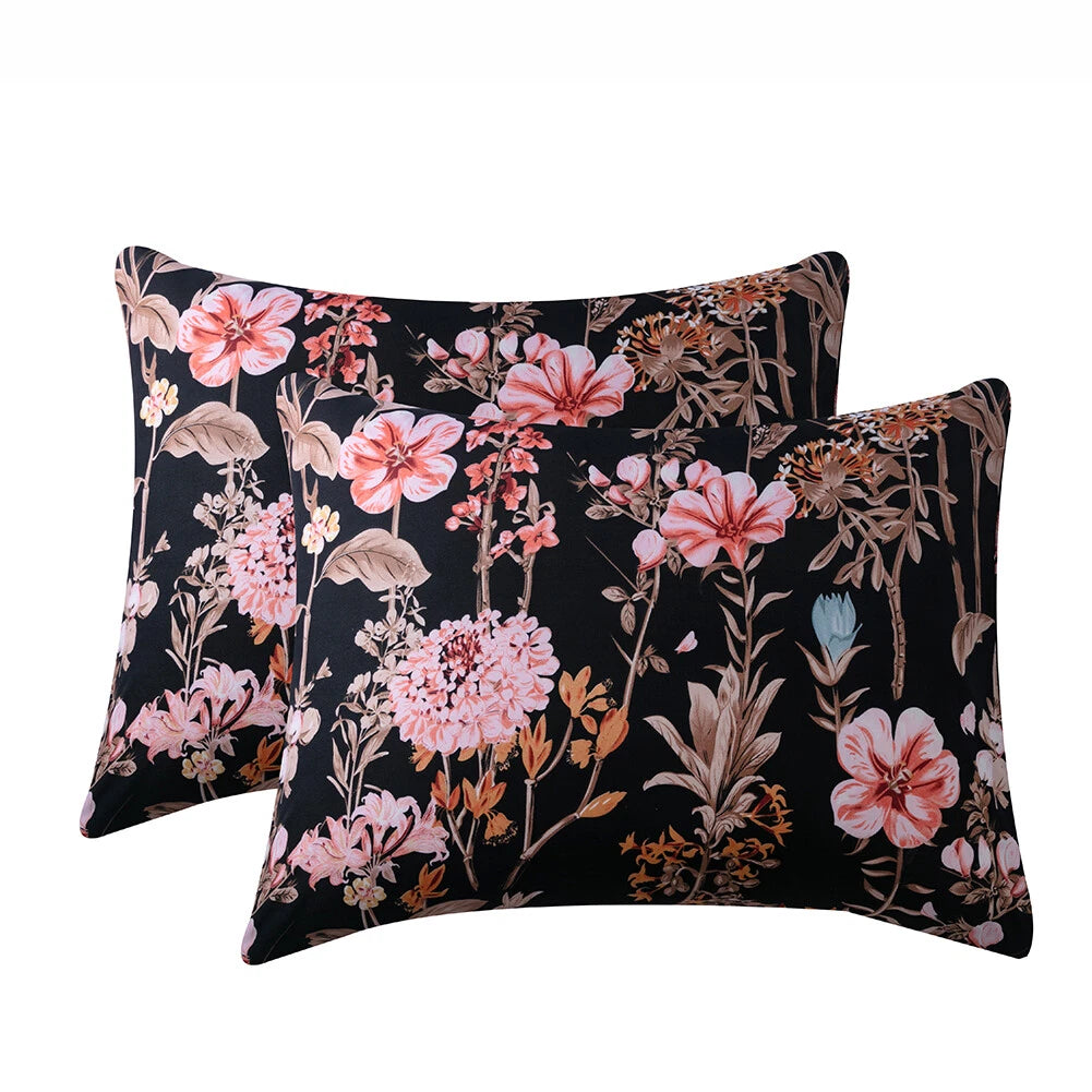Boho Floral Theme Pillowcase Cover Home Sofa Cushion Cover Set of 2 Pillow Cases