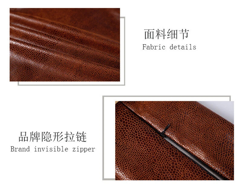 Retro Luxury Faux PU Leather Pillow Case Cushion Cover Throw Sofa Bed Home Decor