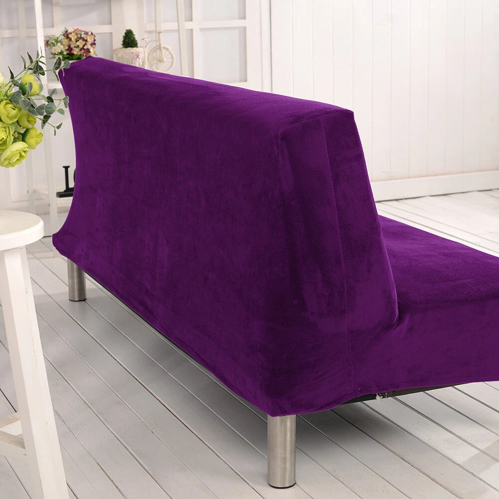 Armless Sofa Bed Cover Futon Full Size Thicker Plush Sofa Slipcover New