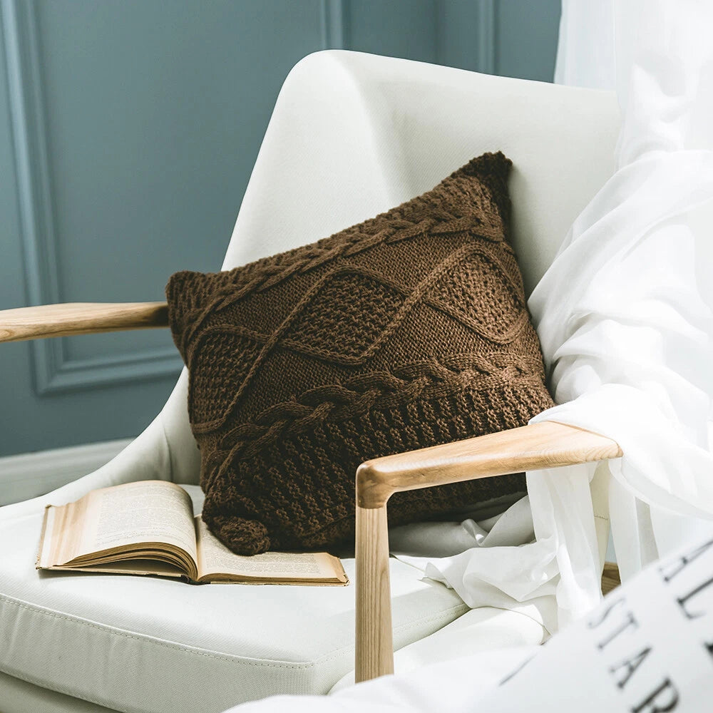 1pc Fashion Throw Pillow Case Sofa Waist Cushion Covers Knitted Home Bed Decor