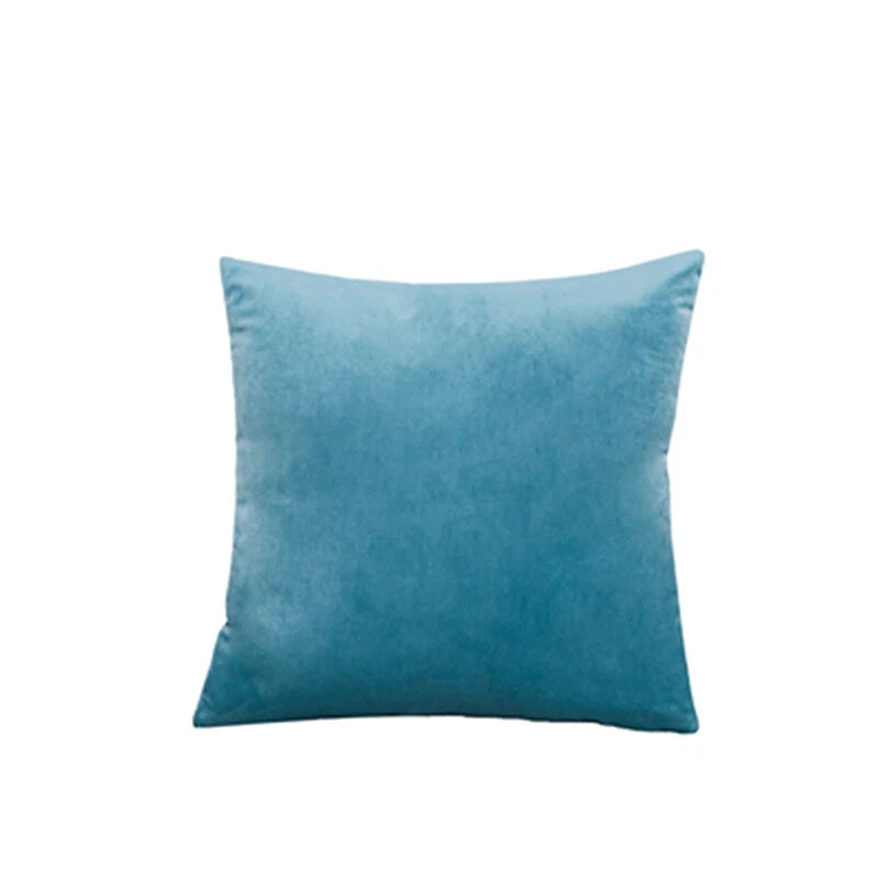 16" Solid Velvet Cushion Cover Candy Color Pillow Case For Sofa Car Home Decor