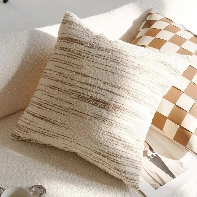 45x45cm Brown Vintage Nordic Throw Pillow Cover Cream Light Luxury Sofa Cushion