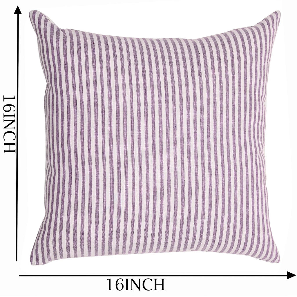 Cotton Cushion Covers Throw Pillow Cover Case Striped Home Sofa Decor-Set of 2