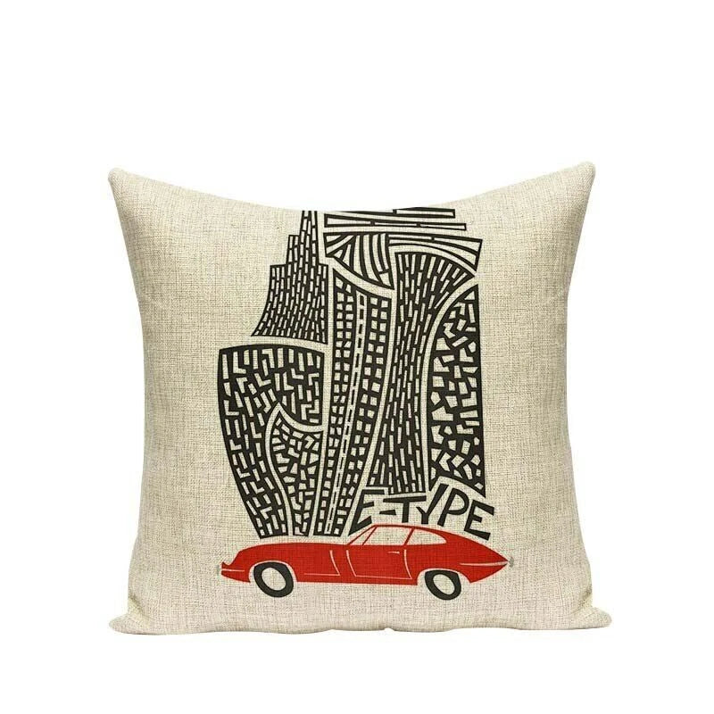 High Quality Cushion Cover Creative Building Car Printed Sofa Bed Chair Home