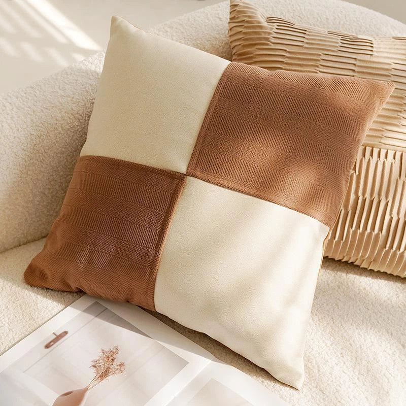 45x45cm Brown Vintage Nordic Throw Pillow Cover Cream Light Luxury Sofa Cushion