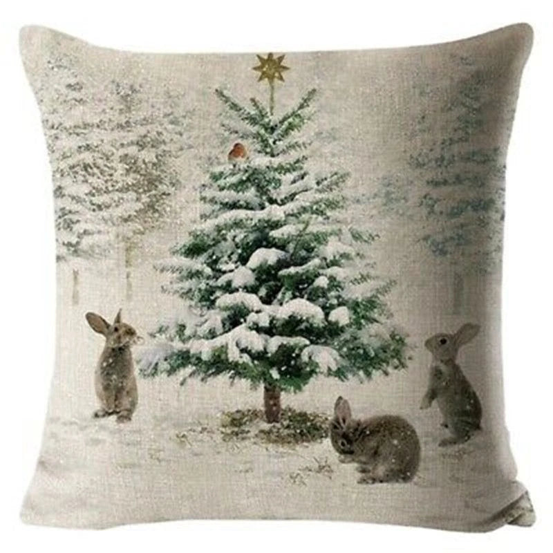 Christmas Dog Pillow Sofa Cases Bed Rabbit Home Deer Decor Cushion Gifts Cover