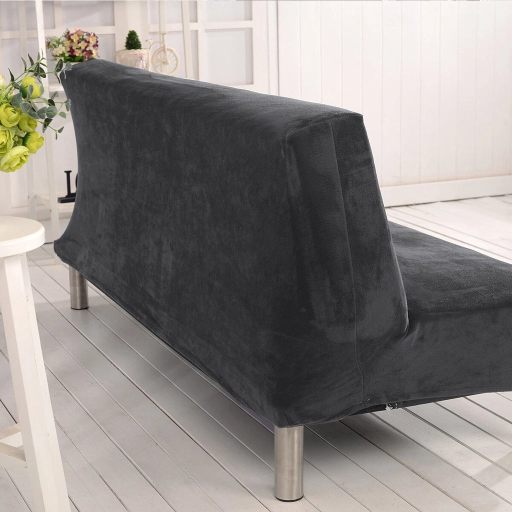 Armless Sofa Bed Cover Futon Full Size Thicker Plush Sofa Slipcover New