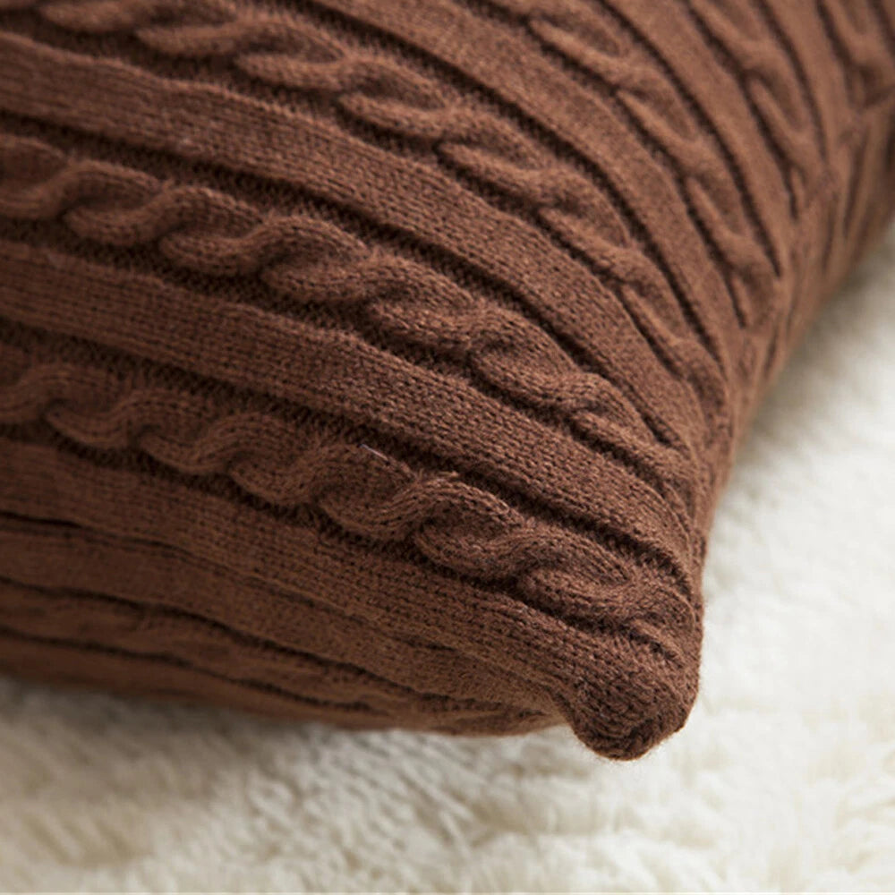 18'' Knitted Pillowcase Buttons Sofa Bed Throw Waist Cushion Covers Home Decor
