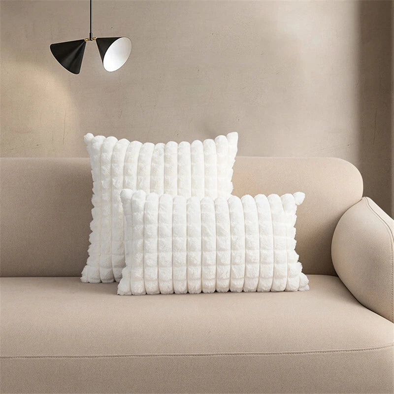 18 x 18 in Faux Fur Soft Fabric Throw Pillow Covers Case Sofa Bed Cushion Cover