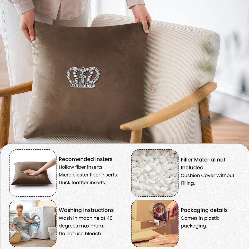 Velvet Cushion Covers Square Sofa Pillow Cases Pack of 4, 3, 2  Bed Sofa Decor