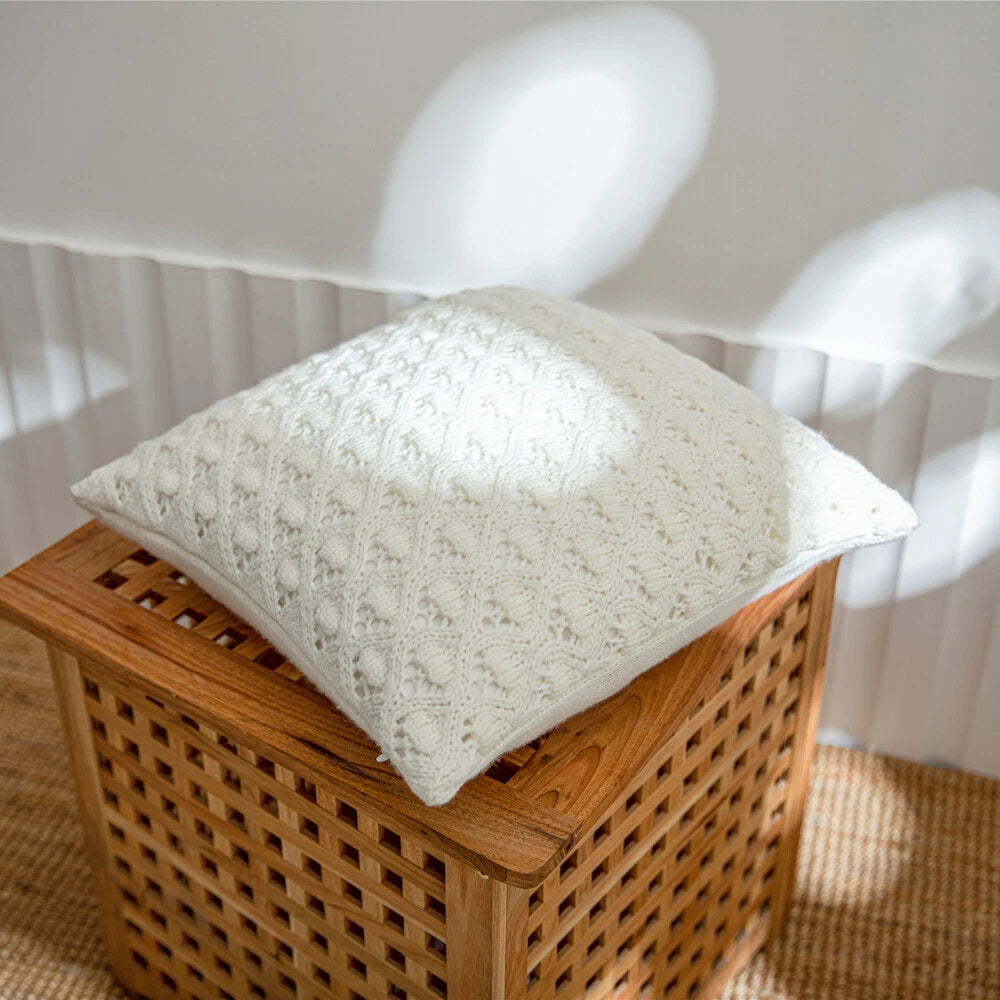 18'' Knitted Pillowcase Buttons Sofa Bed Throw Waist Cushion Covers Home Decor