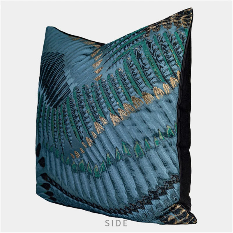 Luxury Vintage Jacquard Fabric Throw Pillow Covers Sofa Bed Cushion Covers Case