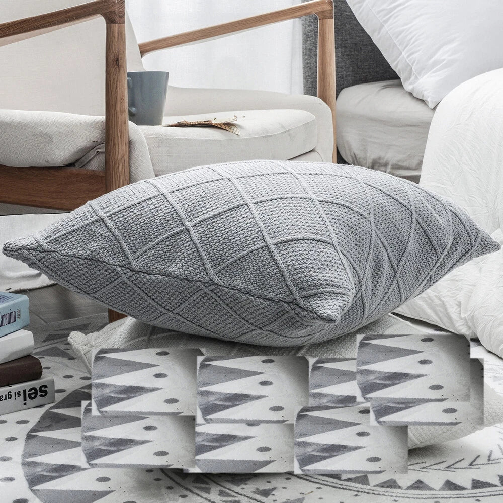 Modern Fashion Knitted Pillow Case Home Office Decor Sofa Bed Waist Cushions 1pc