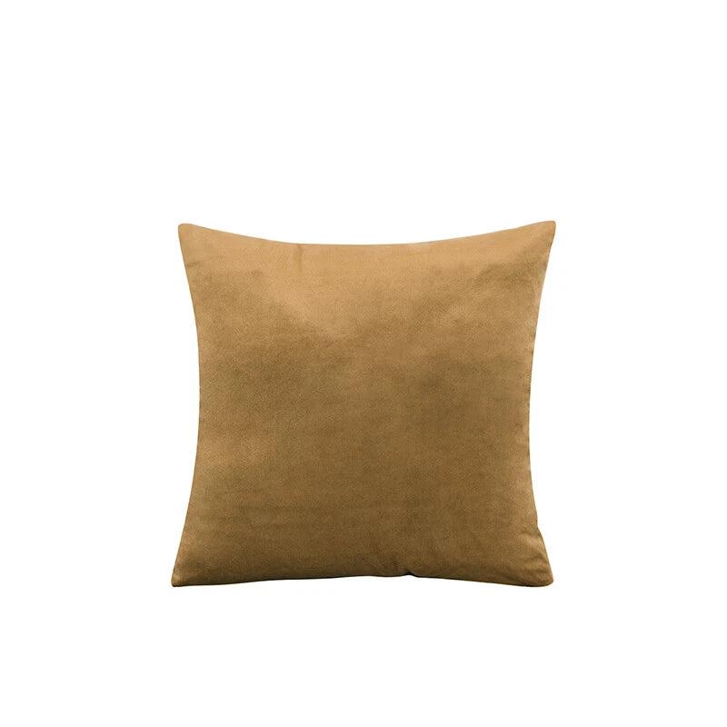 16" Solid Velvet Cushion Cover Candy Color Pillow Case For Sofa Car Home Decor