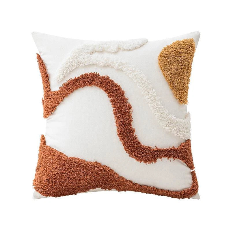 45x45cm Brown Vintage Nordic Throw Pillow Cover Cream Light Luxury Sofa Cushion