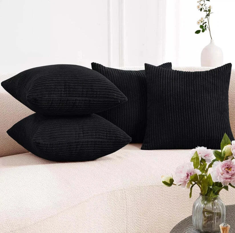 Pack of 1,2,4,6 Velvet Filled Cushion Covers 18x18 Sofa Decor Throw Pillow Cases