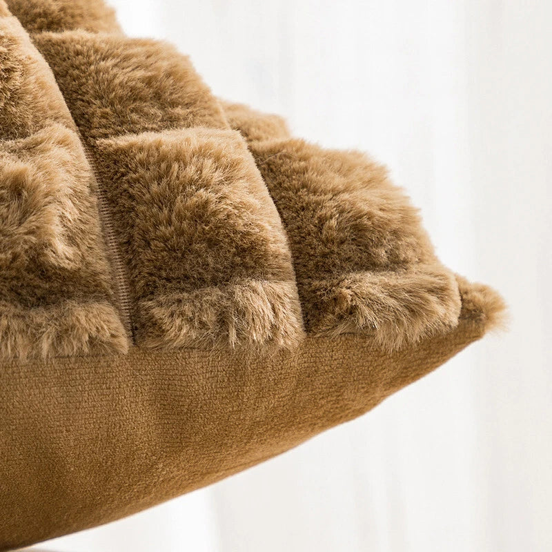 18 x 18 in Faux Fur Soft Fabric Throw Pillow Covers Case Sofa Bed Cushion Cover